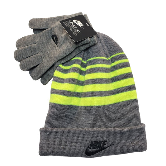 Nike 2pc Gray Youth Boys Beanie & Gloves Set