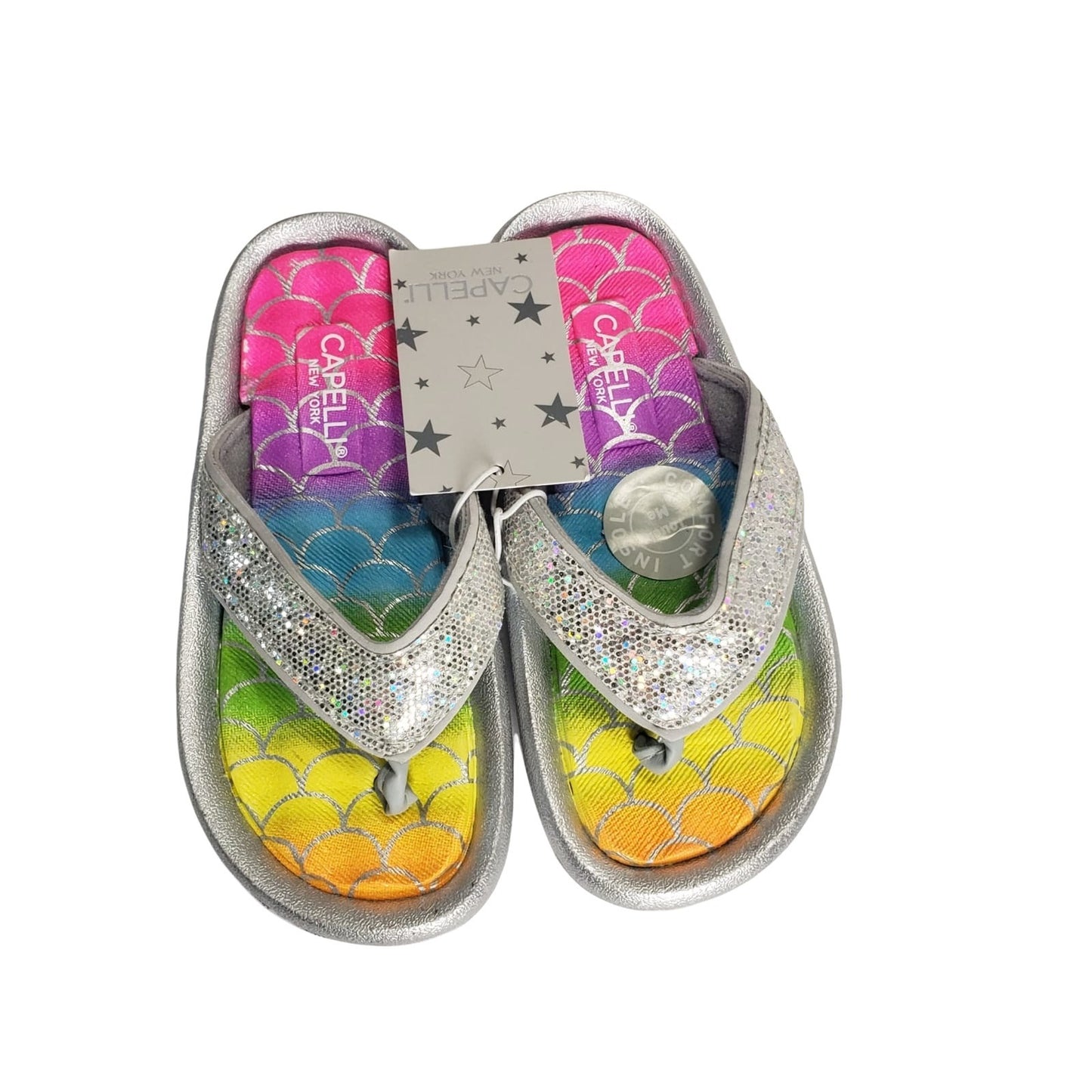 Capelli Silver & Rainbow Girls Sandals Size 10/11