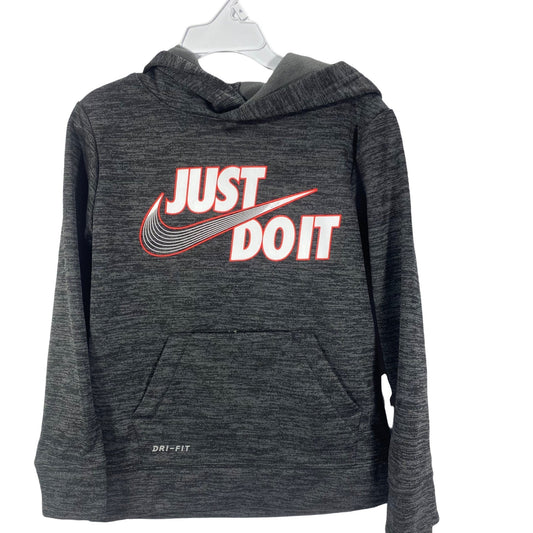 Nike Boys Pullover Hoodie Dark Gray X-Small (4)