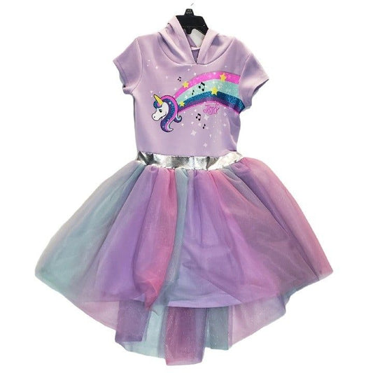 Jojo Siwa Girls Unicorn Purple Hooded Dress Size 10/12