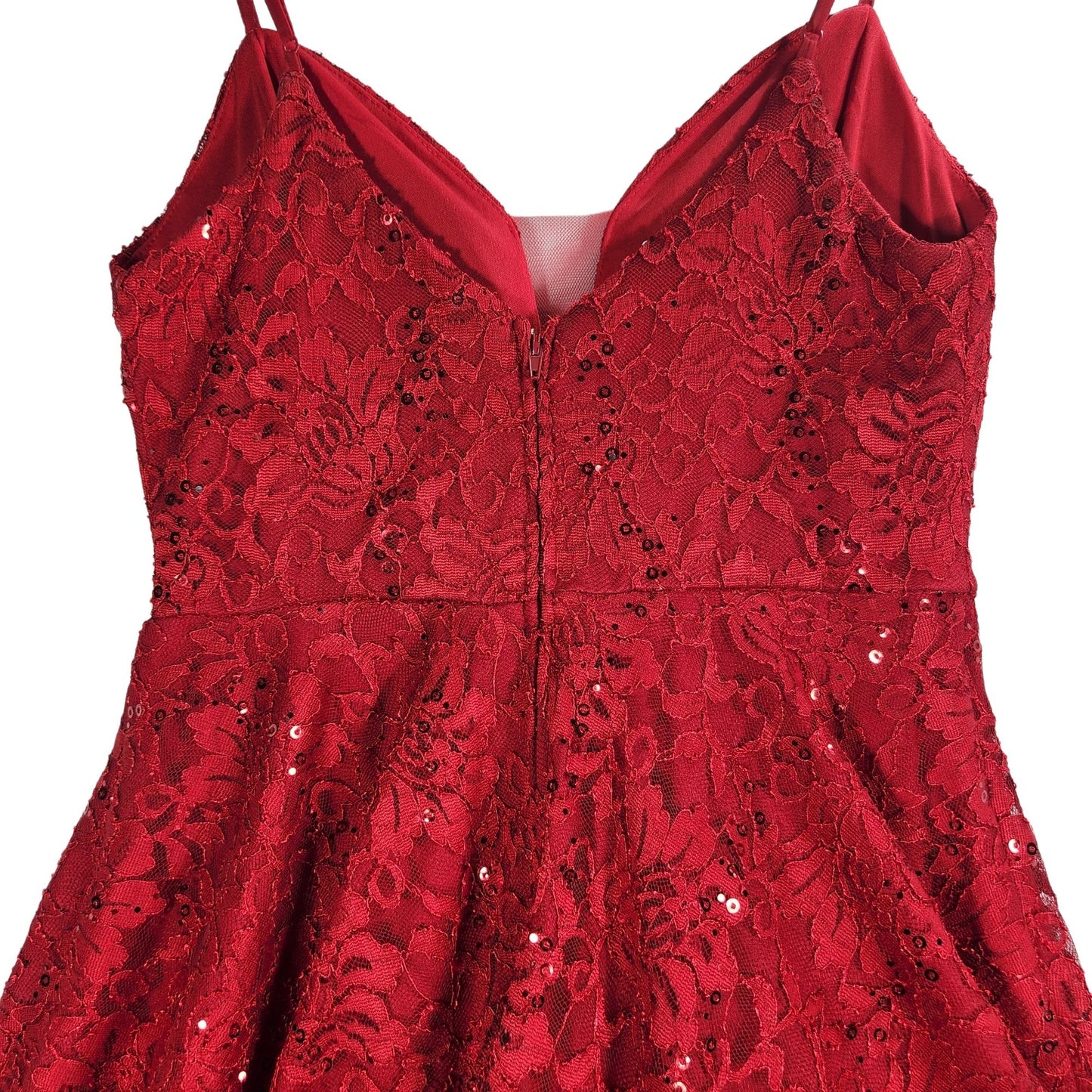 Red Sequin/Lace Formal Dress Size 9