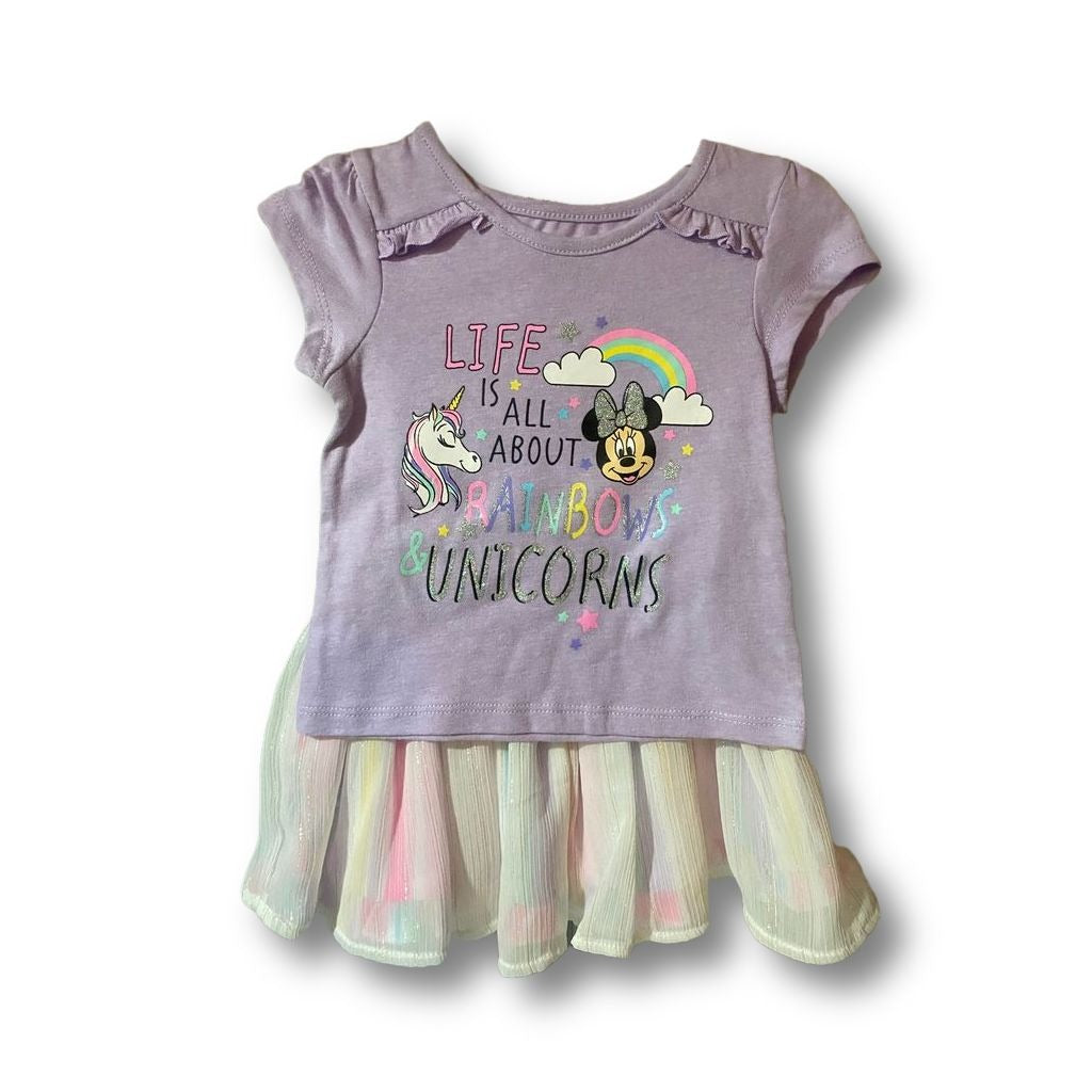 Minnie & Unicorn Purple Outfit Set 18 Months