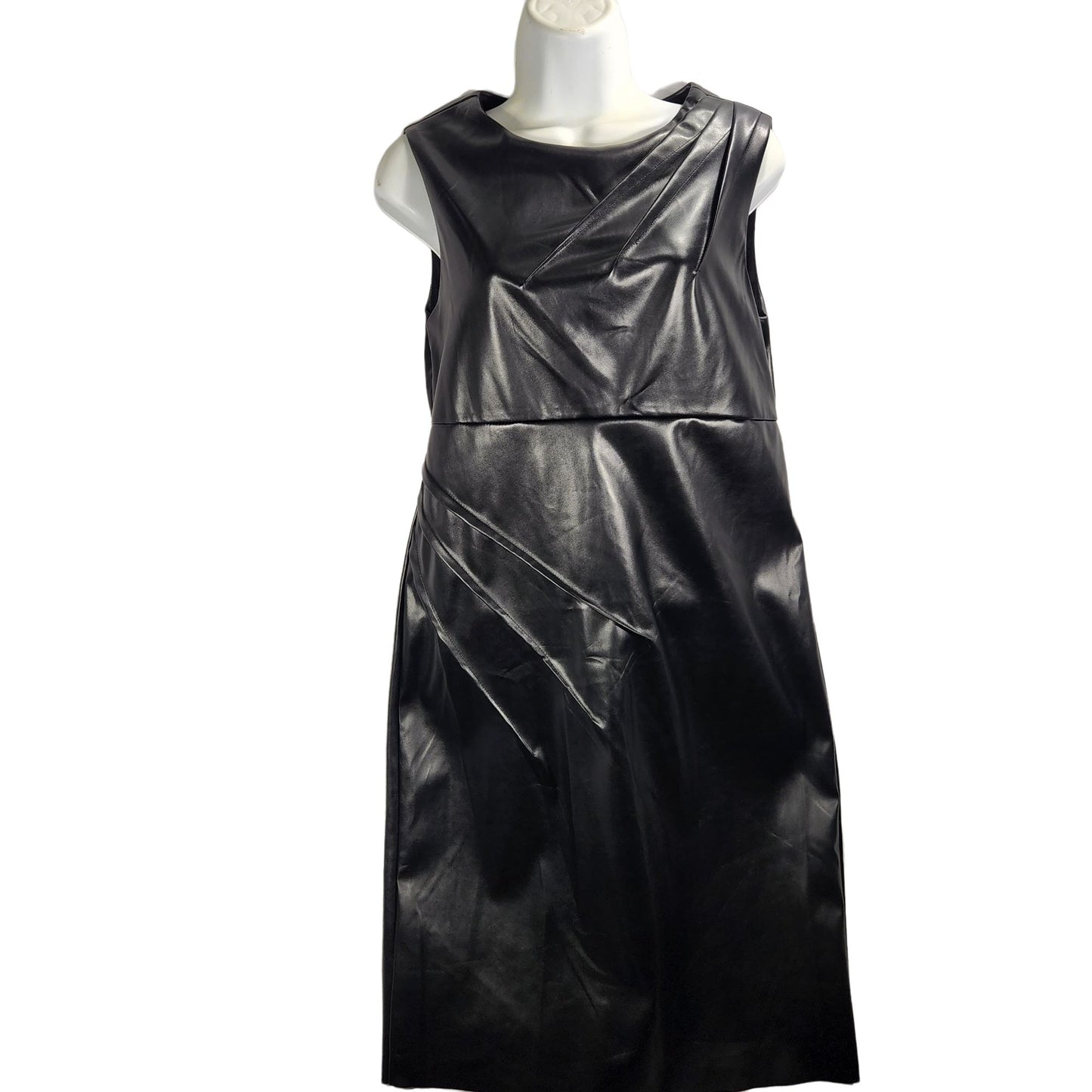 Sleeveless Faux Leather Sheath Dress Size 6