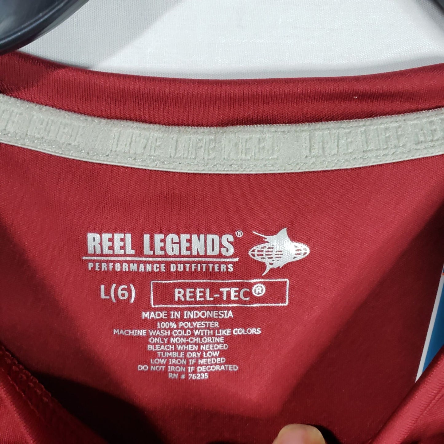 Kids Red Performance Fishing Shirt Size 6