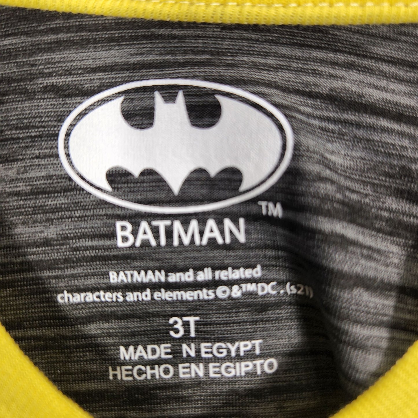 Batman Boys Yellow/Black Shirt Size 3T