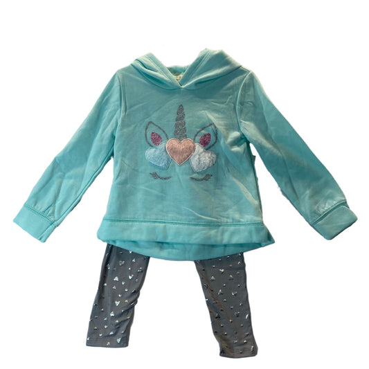 Btween 2pc Girls Unicorn Hoodie Outfit Size 2T