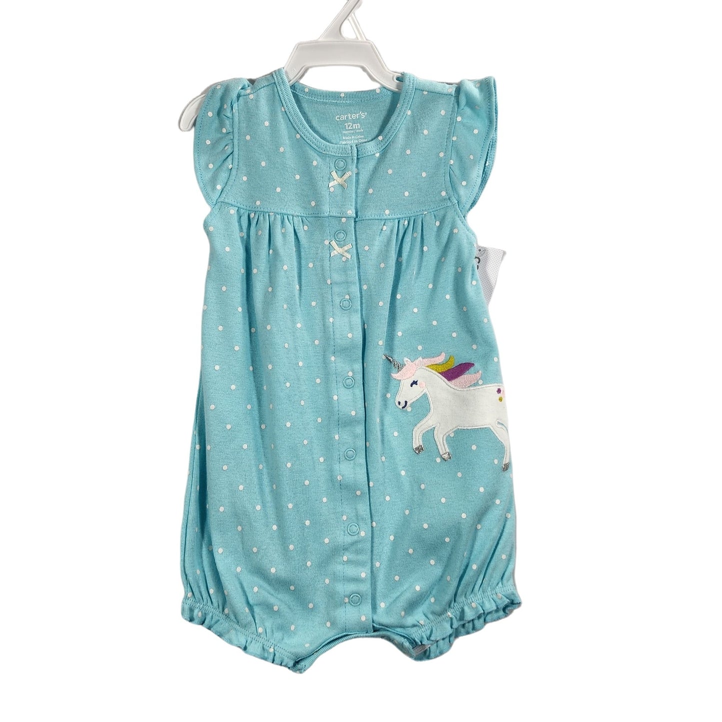 Unicorn Polka Dot Romper Size 6 Months