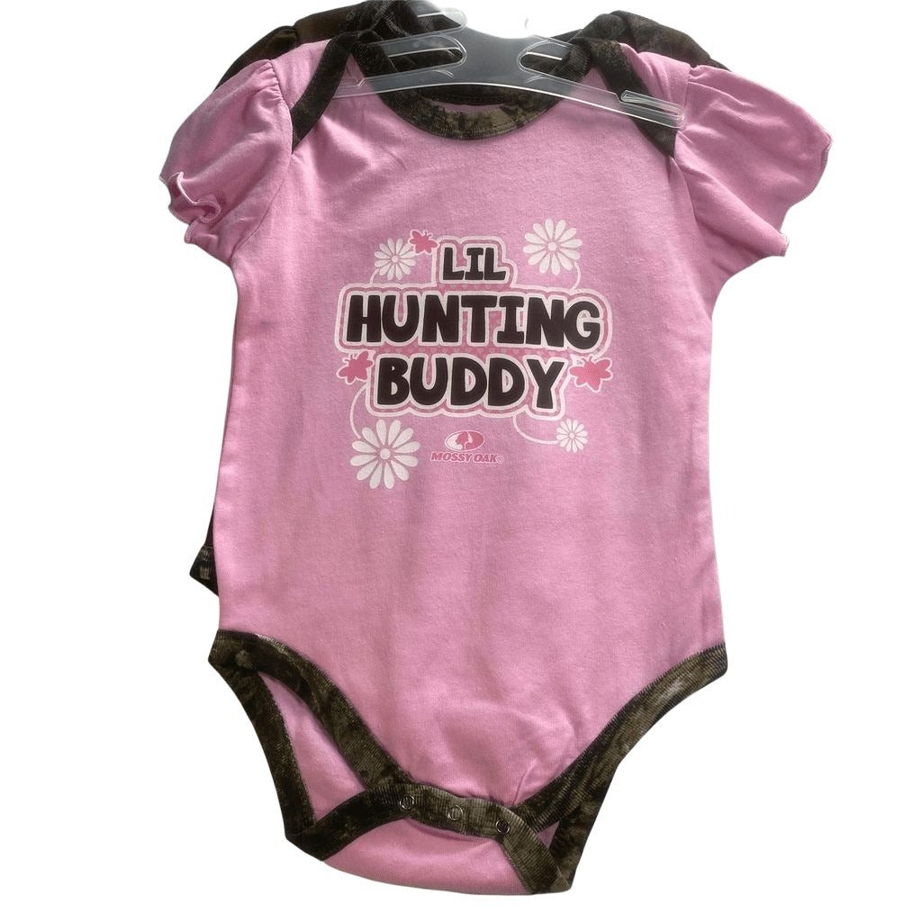 Pink/Camo 3pck Bodysuit Infant Creeper 12 Months