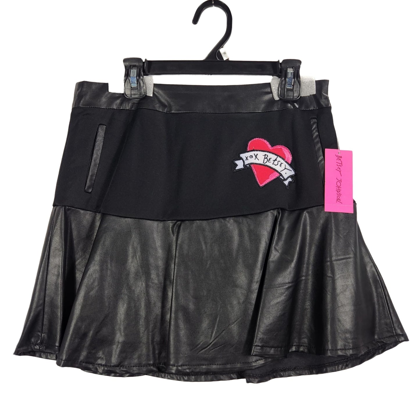 Betsey Johnson Faux Leather Youth Skirt Size 16