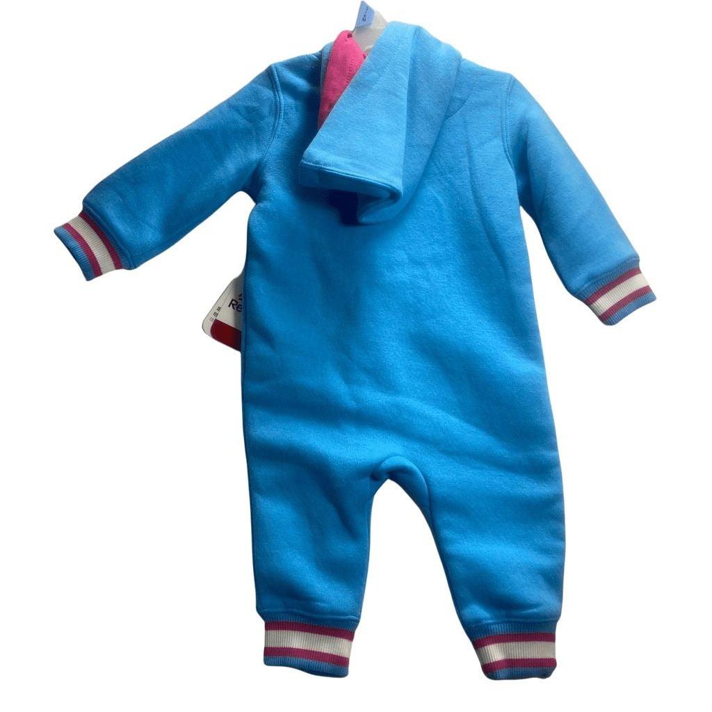 Reebok Blue Pink Hoodie Romper Size 6-9 Months