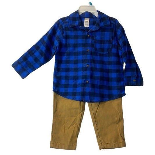 Carter's Baby 2pc Blue & Khaki Outfit 24 Months