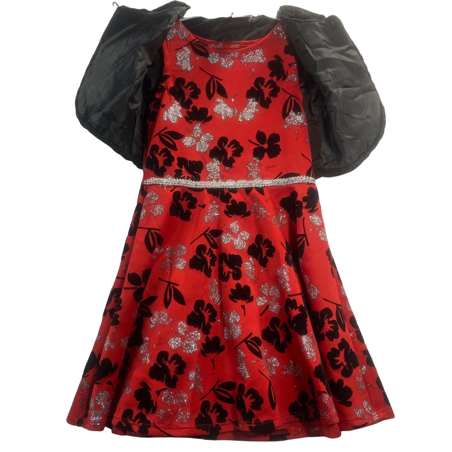 Red/Black/Silver 2pc Dress Set Size 6