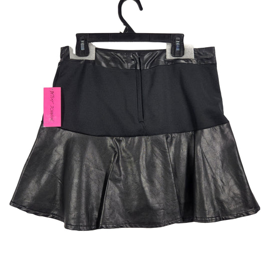 Betsey Johnson Faux Leather Youth Skirt Size 16