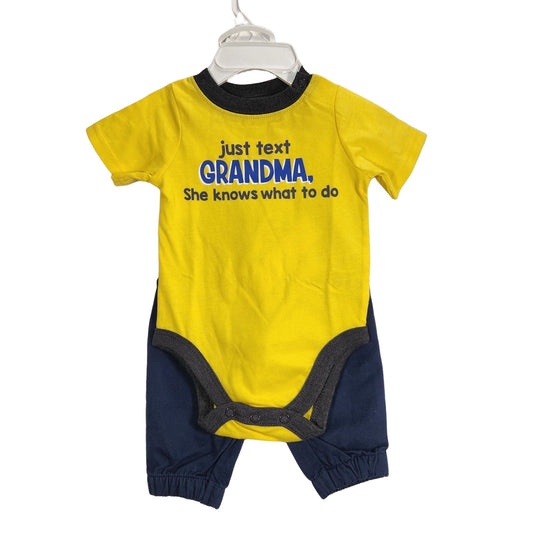 Just Text Grandma 2pc Set Size 0/3 Months