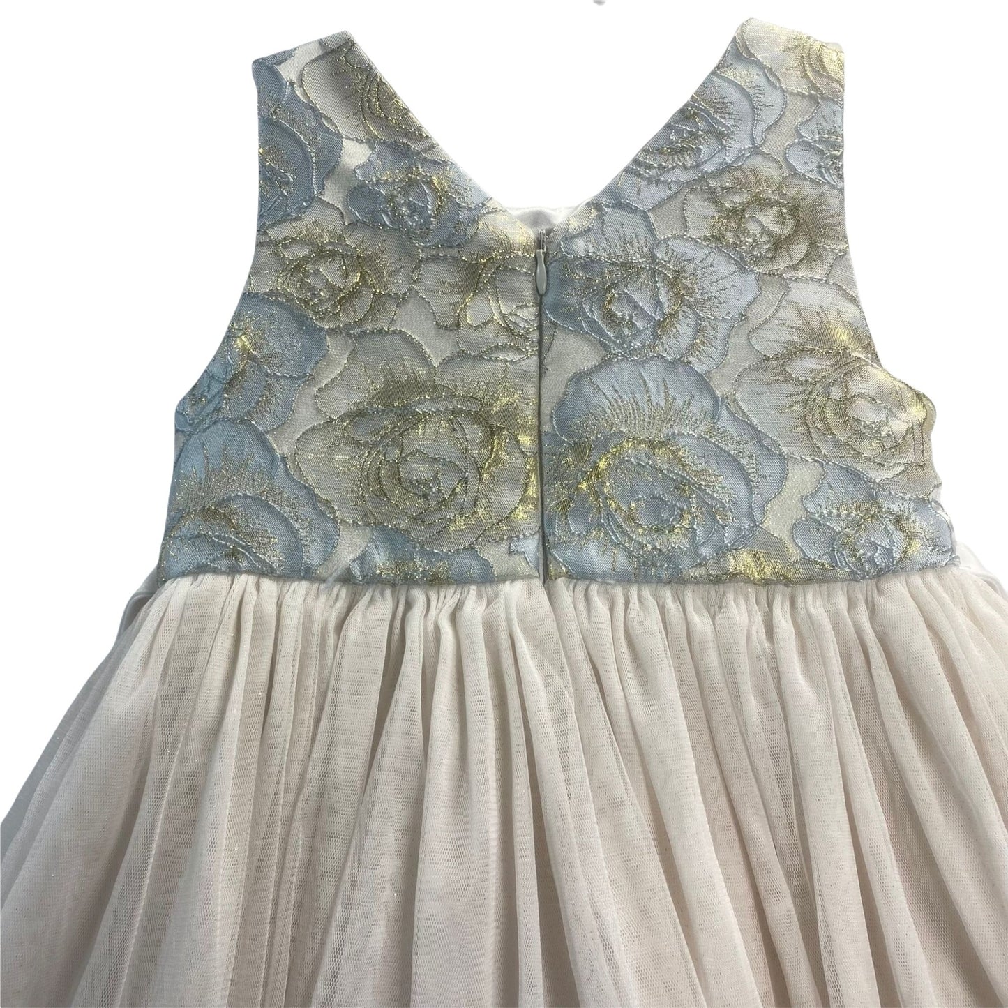 Blue & Gold Rose Dress Size 6