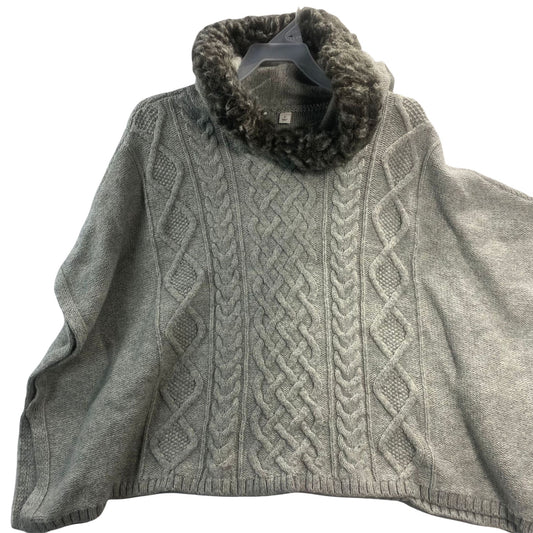 Kids Knit Pullover Poncho Gray Size Small