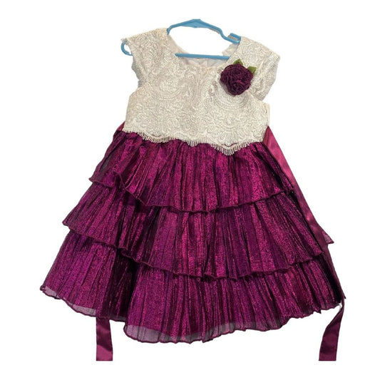 Jona Michelle White & Purple Toddler Dress Size 4T