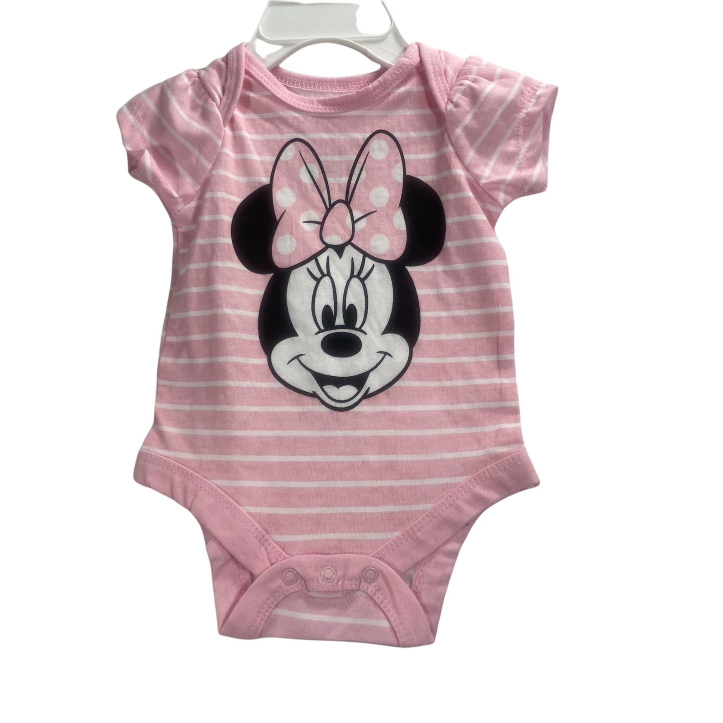 Minnie Pink & White Striped Bodysuit Size Newborn