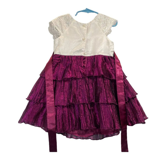 Jona Michelle White & Purple Toddler Dress Size 4T