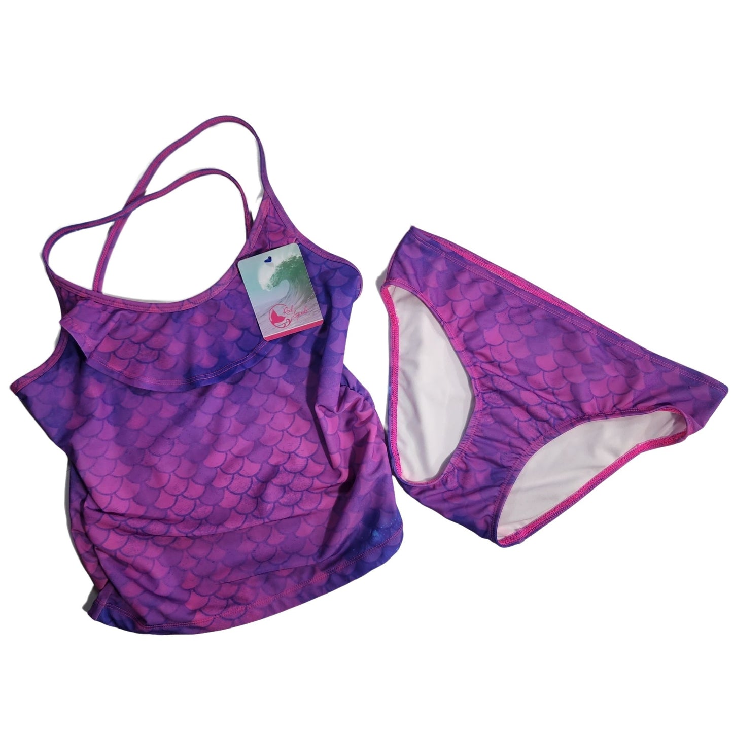 Mermaid Girls Tankini Pink/Purple Size 16