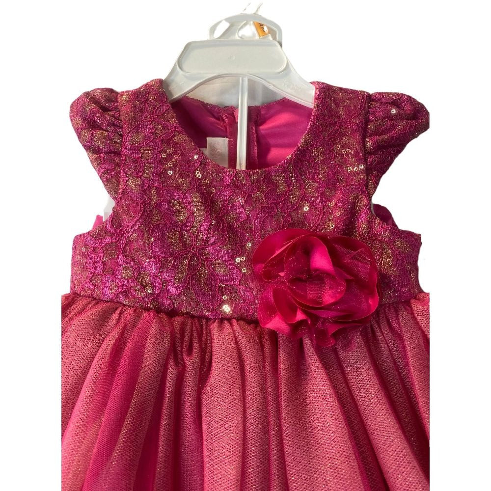 Pink & Gold Bonnie Baby Dress 12 Months