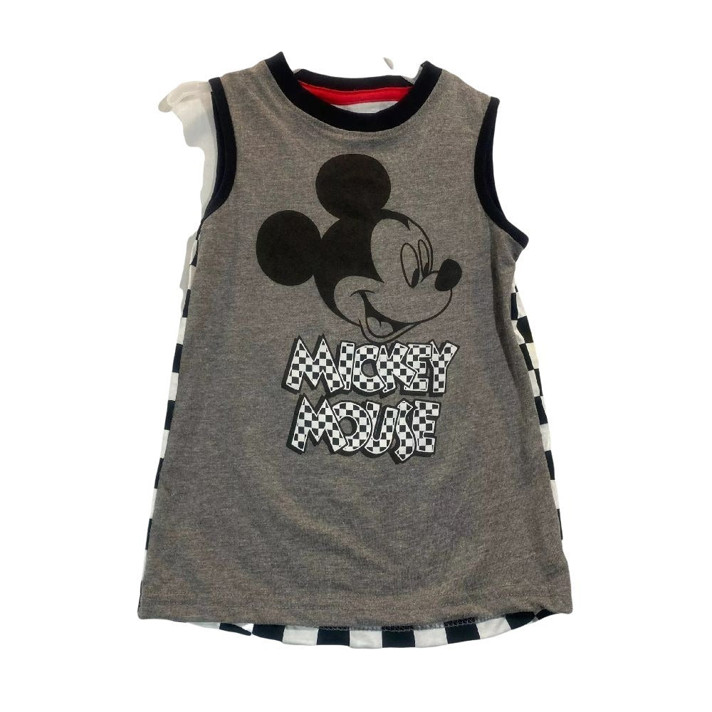 Mickey Checkered Sleeveless Muscle Shirt Size 4T