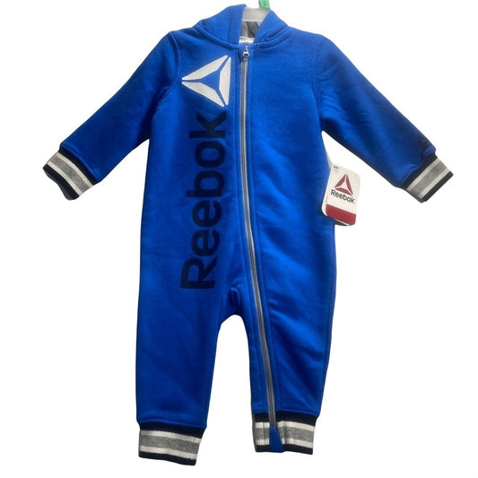 Reebok Blue Hoodie Romper Onesie 6-9 Months