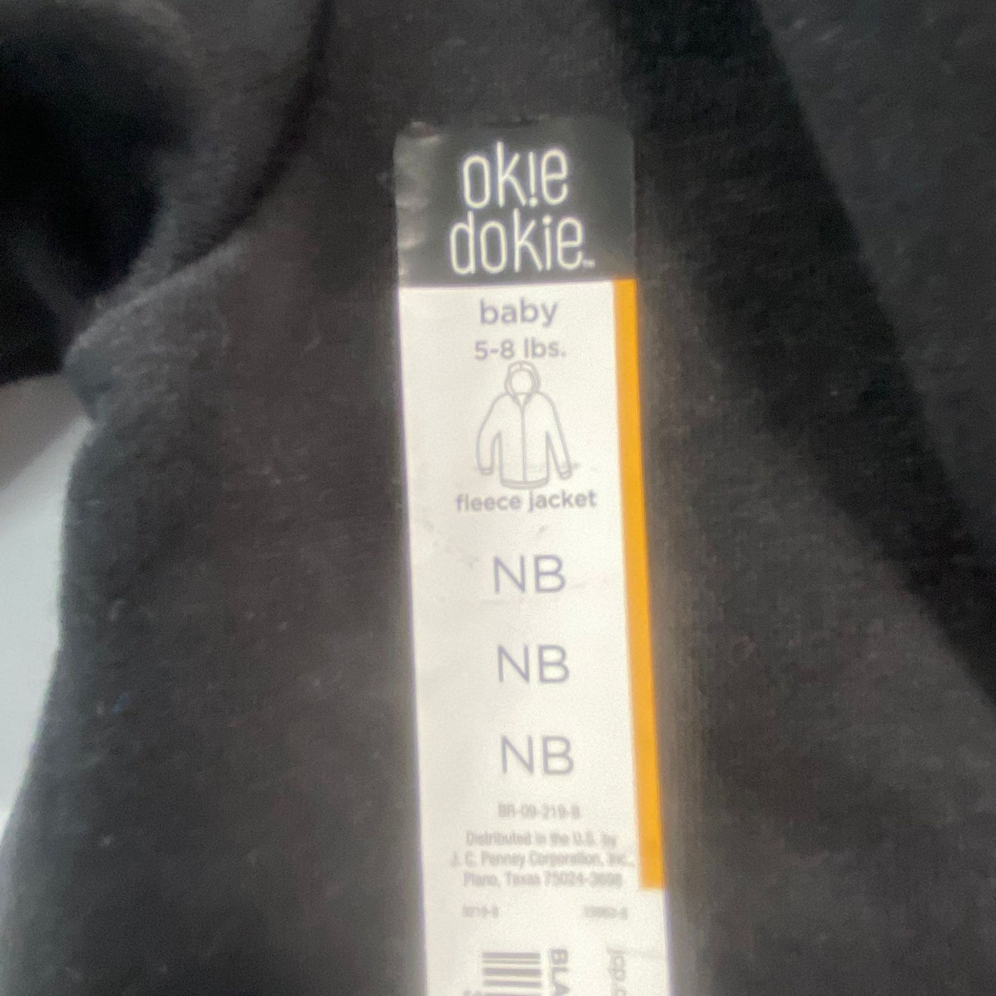 Black Hooded Fleece Jacket Size Newborn