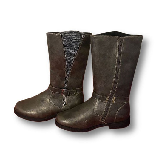 Rachel Shoes Girls Zipper Brown/Gray Boots Size 3