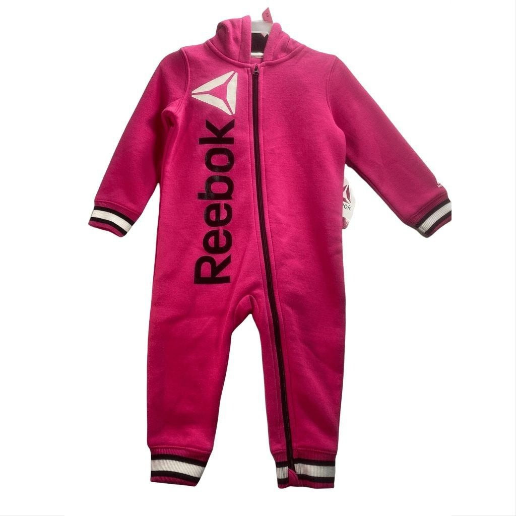 Reebok Pink Hoodie Romper Onesie 18 Months