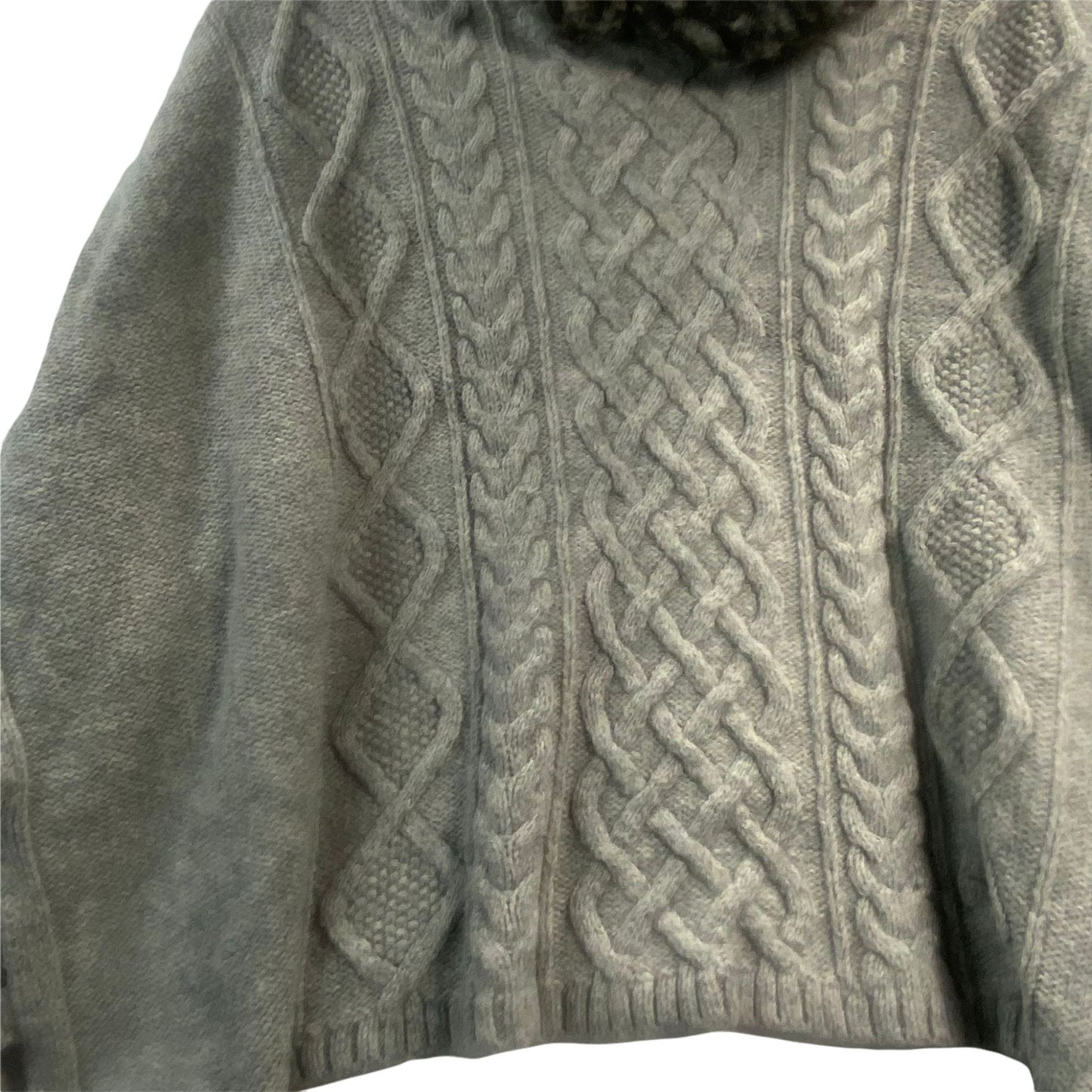 Kids Knit Pullover Poncho Gray Size Small