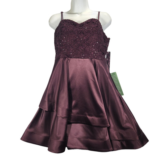 Purple Satin Formal Dress Size 13