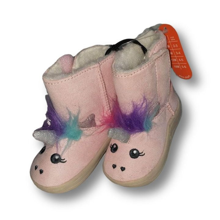 Pink Unicorn Infant Boots Size 2