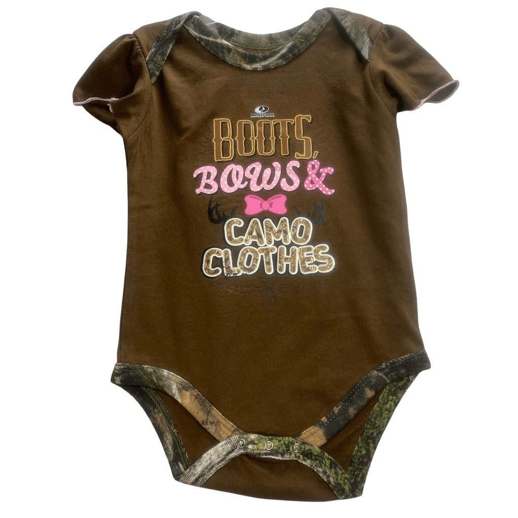 Pink/Camo 3pck Bodysuit Infant Creeper 12 Months