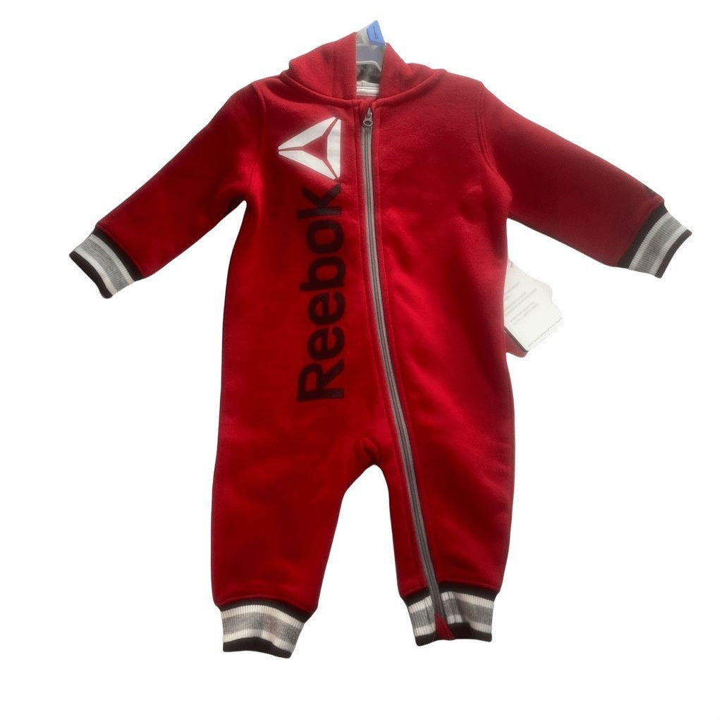 Reebok Red Hoodie Romper Onesie Size 12 Months