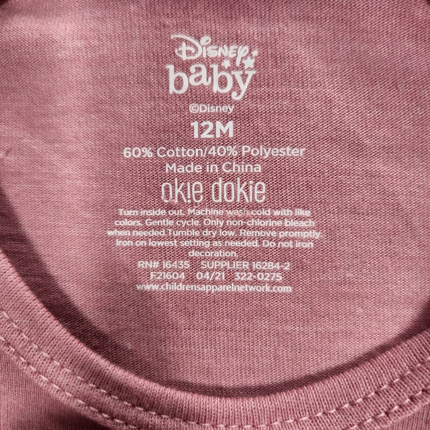 Minnie Pink/Gold Onesie 12 Months