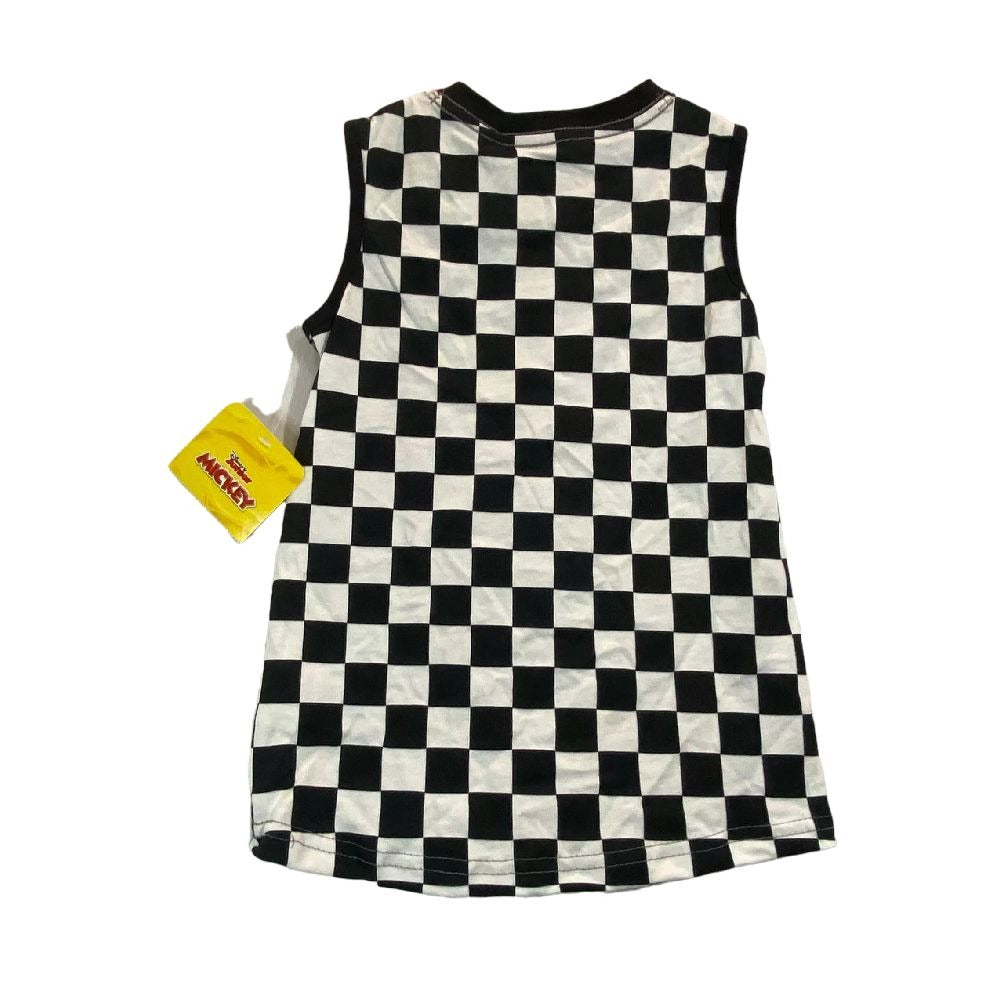 Mickey Checkered Sleeveless Muscle Shirt Size 4T