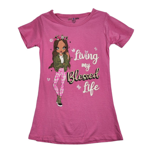 Living My Blessed Life Girls Shirt Size 10/12