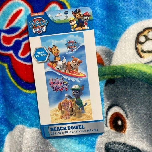 Paw Patrol Catch The Waves Beach Towel 28in x 58in