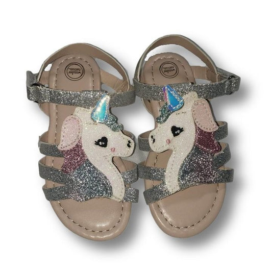 Sparkly Unicorn Toddler Sandals Size 8