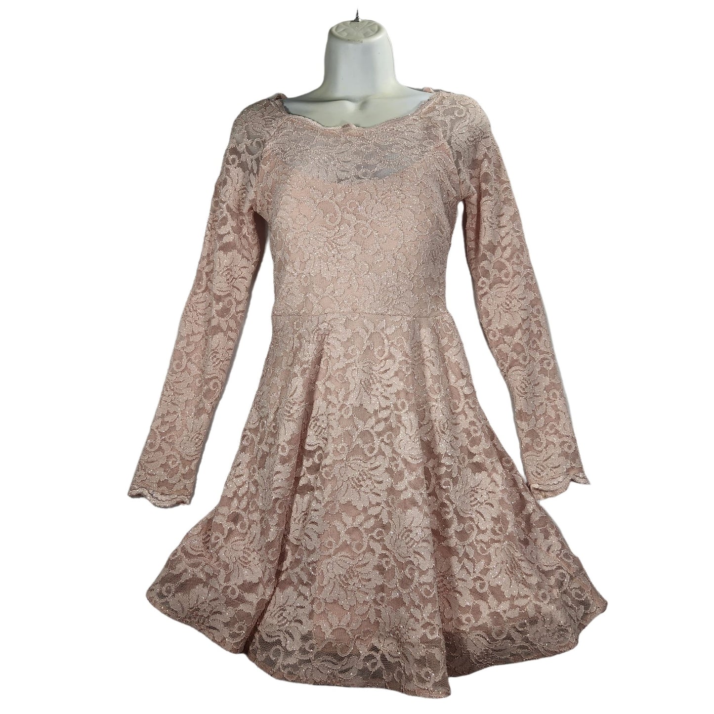 Light Pink Glitter Lace Formal Dress Size 3