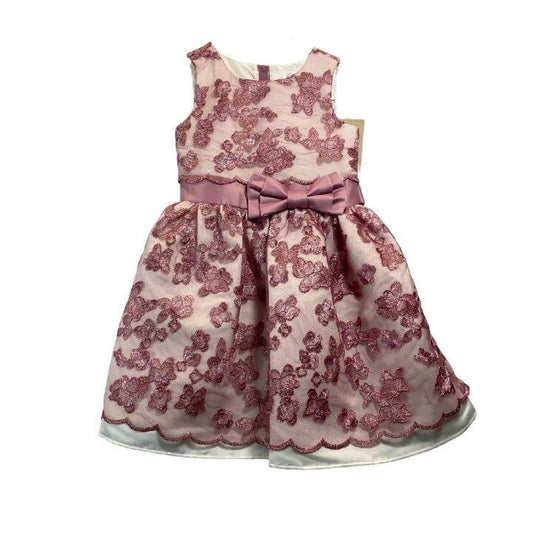 Us Angels Mauve Flower Toddler Dress 4T