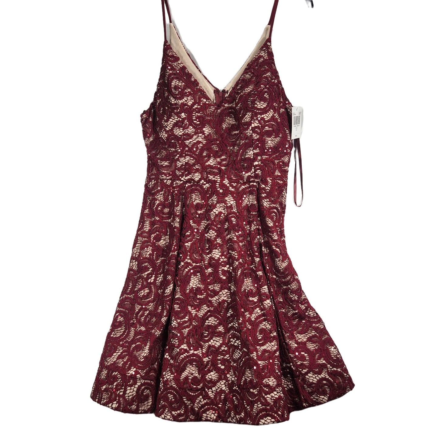 Maroon Lace/Sequin Formal Dress Size 13