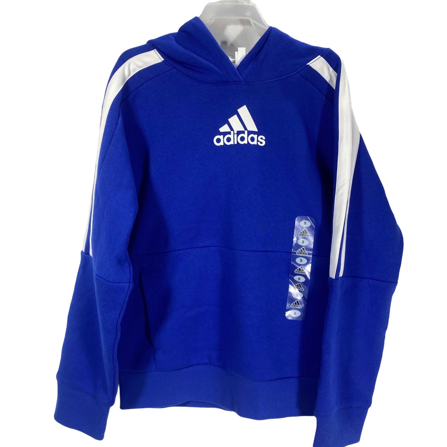 Adidas Boys Blue Pullover Hoodie Small