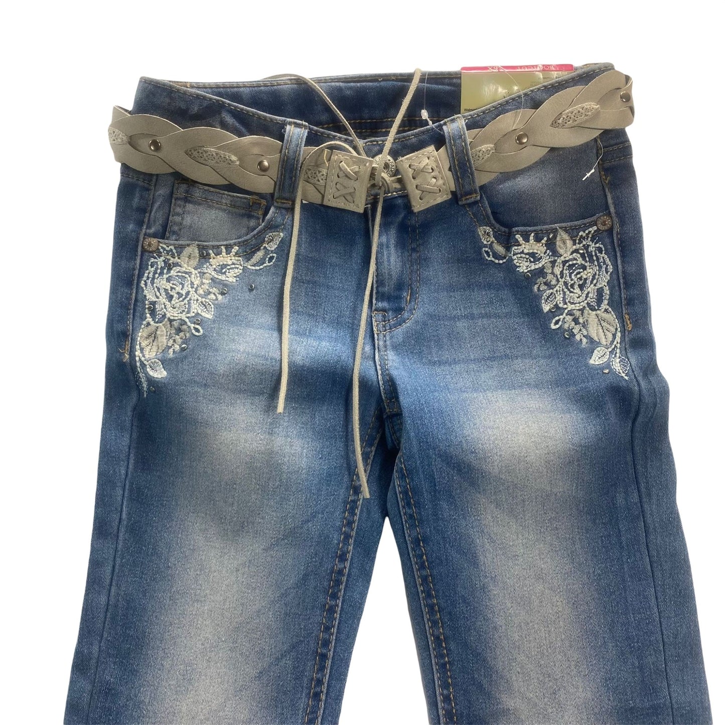 Girls Bootcut Jeans with Belt Size 6x