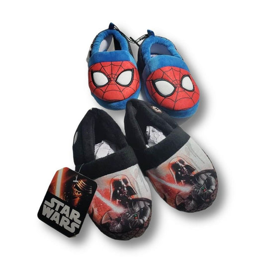 Star Wars & Spiderman Slippers Size 9/10