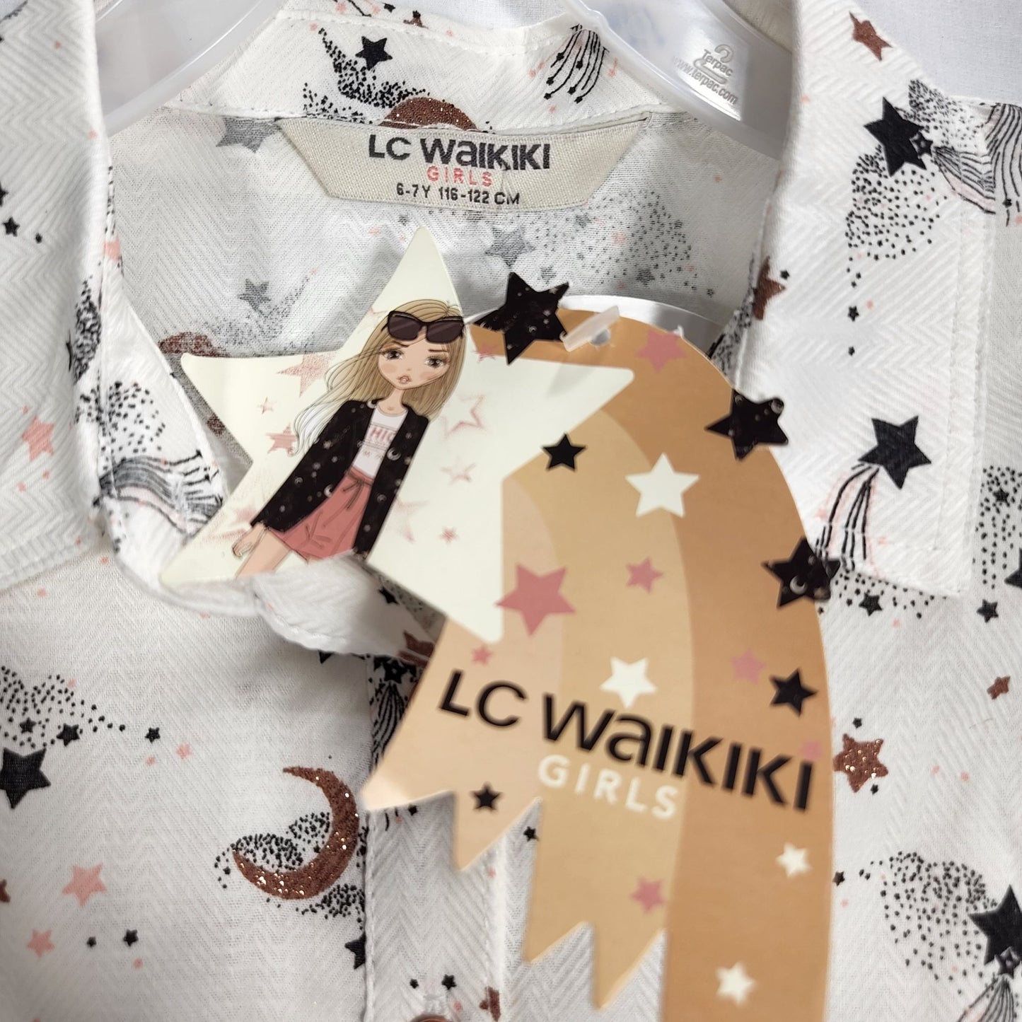 LC Waikiki Girls Stars & Moon Blouse Size 6/7