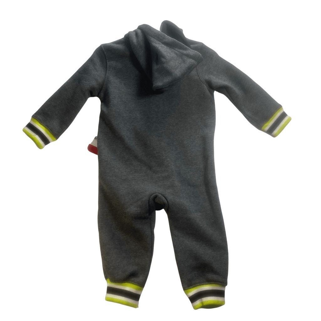 Reebok Gray Green Hoodie Romper Size 6-9 Months