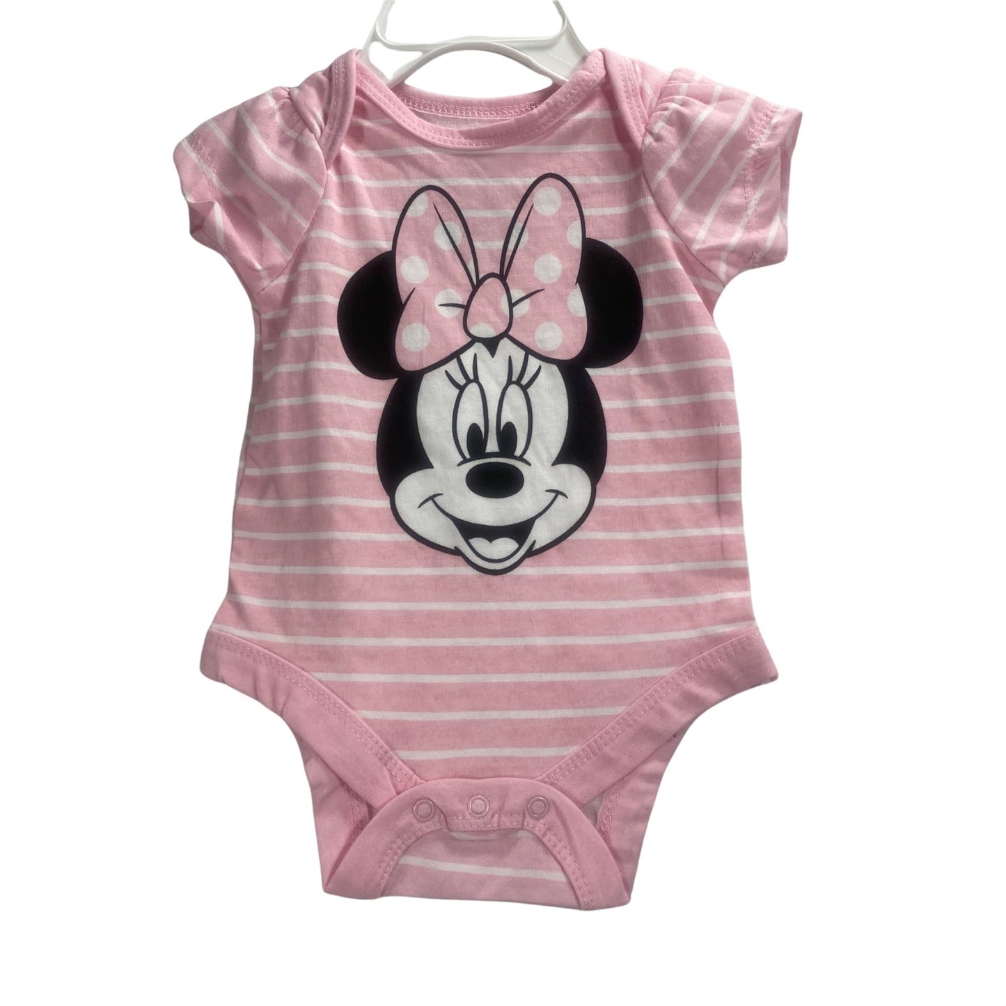 Minnie Pink & White Striped Bodysuit Size Newborn