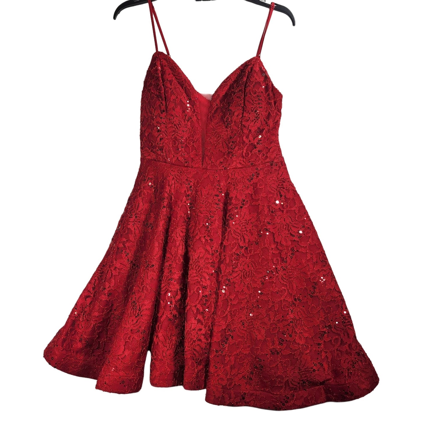 Red Sequin/Lace Formal Dress Size 9